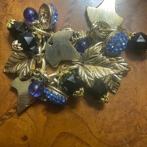 Gold and Black Charm Bracelet